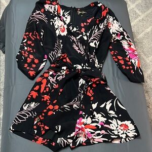 Yumi Kim Floral Black,Red, and Pink Romper